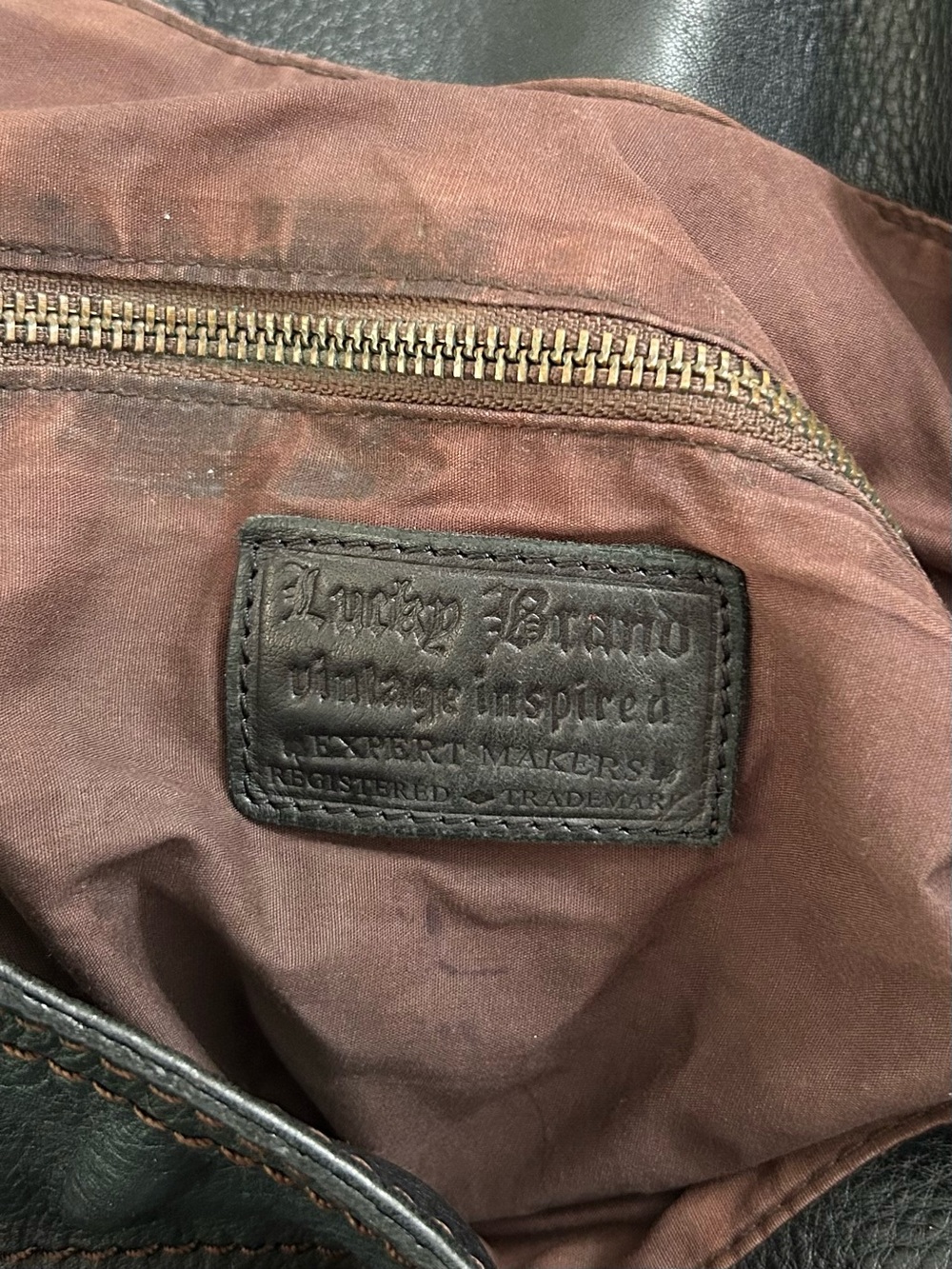 Lucky Brand - Large Black Leather Drawstring Hobo Shoulder Bag - Picture 7 of 16